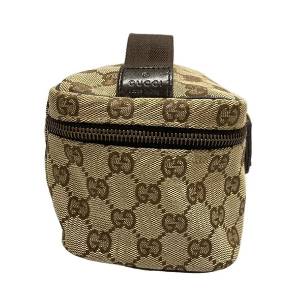 Auth GUCCI GG 106646 Beige Dark Brown Jacquard - Vanity Bag - Picture 4 of 16